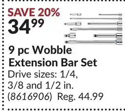 Princess Auto 9 pc Wobble Extension Bar Set offer