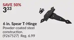 Princess Auto 6 in. Spear T-Hinge offer