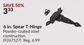 Princess Auto 6 in. Spear T-Hinge offer
