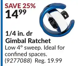 Princess Auto 1/4 in. dr Gimbal Ratchet offer