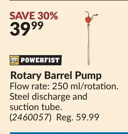 Princess Auto Rotary Barrel Pump offer