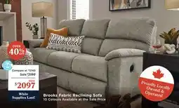 La Z Boy Brooks Fabric Reclining Sofa offer
