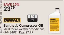 Princess Auto Synthetic Compressor Oil offer