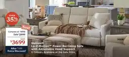 La Z Boy Quinault La-Z-Motion Power Reclining Sofa with Adjustable Head Support offer