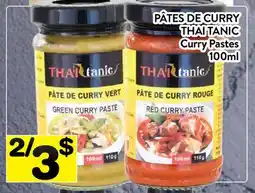 Supermarché PA PÂTES DE CURRY THAI TANIC | Curry Pastes offer