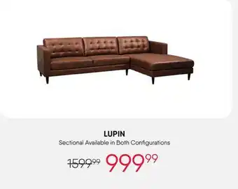 Meubles RD lupin - Sectional with Chaise - Brown offer