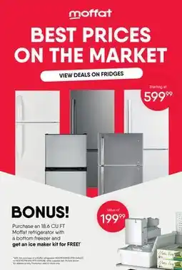 Meubles RD 18.6 CU FT Moffat refrigerator offer