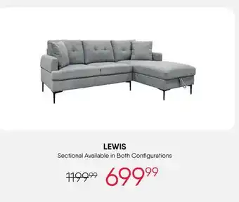 Meubles RD lewis - Sectional with Chaise and Storage offer
