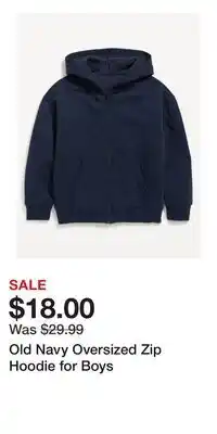 Old Navy Old Navy Oversized Zip Hoodie for Boys offer