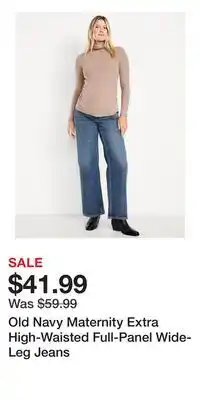 Old Navy Old Navy Maternity Extra High-Waisted Full-Panel Wide-Leg Jeans offer