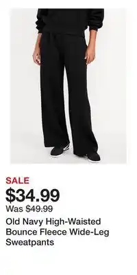 Old Navy Old Navy High-Waisted Bounce Fleece Wide-Leg Sweatpants offer