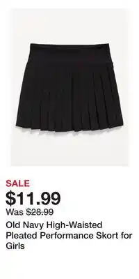 Old Navy Old Navy High-Waisted Pleated Performance Skort for Girls offer