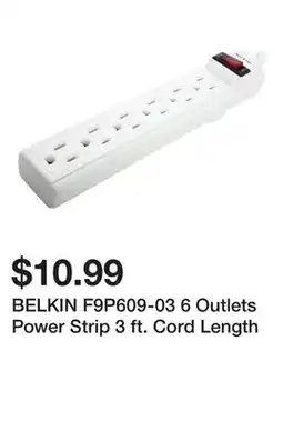Newegg BELKIN F9P609-03 6 Outlets Power Strip 3 ft. Cord Length offer