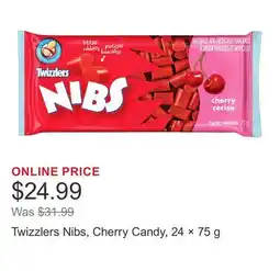 Costco Twizzlers Nibs, Cherry Candy, 24 × 75 g offer