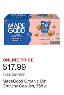 Costco MadeGood Organic Mini Crunchy Cookies, 768 g offer