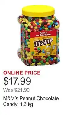 Costco M&M's Peanut Chocolate Candy, 1.3 kg offer