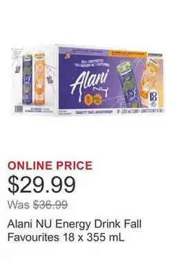 Costco Alani NU Energy Drink Fall Favourites 18 x 355 mL offer