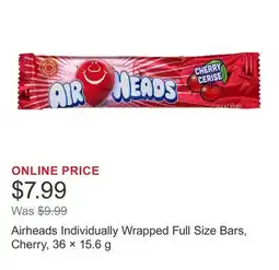 Costco Airheads Individually Wrapped Full Size Bars, Cherry, 36 × 15.6 g offer