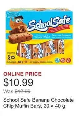 Costco School Safe Banana Chocolate Chip Muffin Bars, 20 × 40 g offer