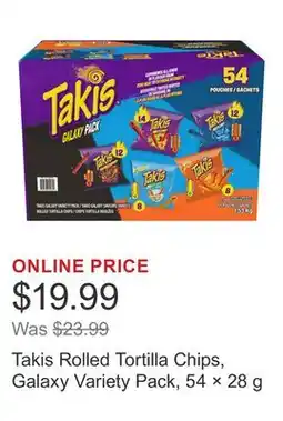 Costco Takis Rolled Tortilla Chips, Galaxy Variety Pack, 54 × 28 g offer