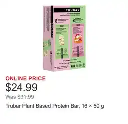 Costco Trubar Plant Based Protein Bar, 16 × 50 g offer