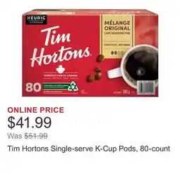 Costco Tim Hortons Single-serve K-Cup Pods, 80-count offer