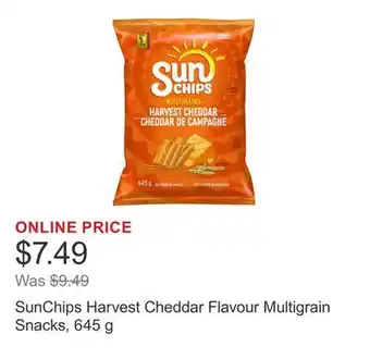 Costco SunChips Harvest Cheddar Flavour Multigrain Snacks, 645 g offer