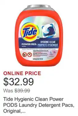 Costco Tide Hygienic Clean Power PODS Laundry Detergent Pacs, Original, 79-count offer