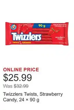 Costco Twizzlers Twists, Strawberry Candy, 24 × 90 g offer