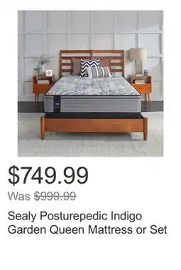 Costco Sealy Posturepedic Indigo Garden Queen Mattress or Set offer