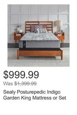 Costco Sealy Posturepedic Indigo Garden King Mattress or Set offer
