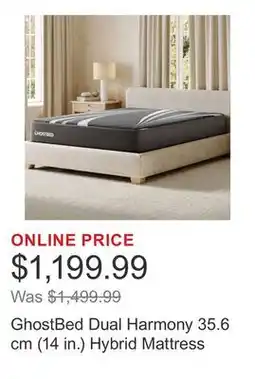 Costco GhostBed Dual Harmony 35.6 cm (14 in.) Hybrid Mattress offer