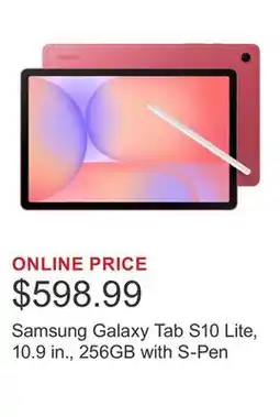 Costco Samsung Galaxy Tab S10 Lite, 10.9 in., 256GB with S-Pen offer