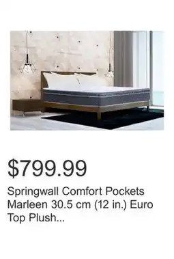 Costco Springwall Comfort Pockets Marleen 30.5 cm (12 in.) Euro Top Plush Mattress offer