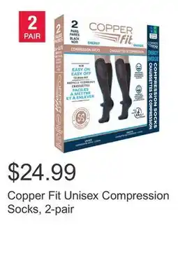 Costco Copper Fit Unisex Compression Socks, 2-pair offer