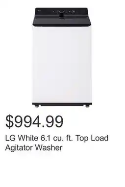 Costco LG White 6.1 cu. ft. Top Load Agitator Washer offer