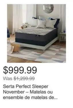 Costco Serta Perfect Sleeper November – Matelas ou ensemble de matelas de 30,5 cm (12 po) offer