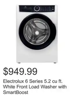 Costco Electrolux 6 Series 5.2 cu ft. White Front Load Washer with SmartBoost offer