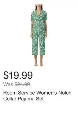 Costco Room Service Women's Notch Collar Pajama Set offer