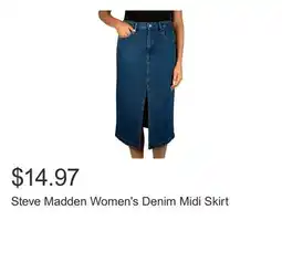 Costco Steve Madden Women's Denim Midi Skirt offer
