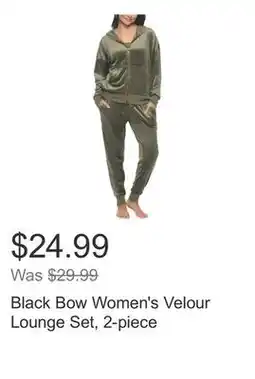 Costco Black Bow Women's Velour Lounge Set, 2-piece offer
