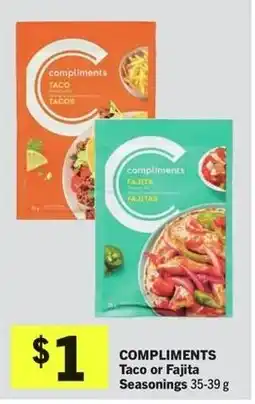 IGA Compliments taco or fajita seasonings offer