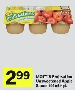 IGA Mott's fruitsation unsweetened apple sauce offer