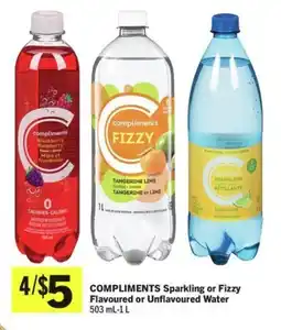 IGA Compliments sparkling or fizzy flavoured or unflavoured water offer