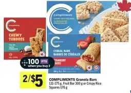 IGA Compliments granola bars offer