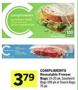 IGA Compliments resealable freezer bags offer
