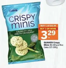 IGA QUAKER Crispy Minis or Rice Cakes offer