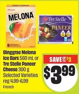 FreshCo Binggrae Melona Ice Bars or Tre Stelle Paneer Cheese offer