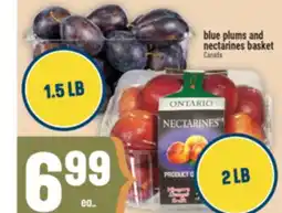 Marché Adonis blue plums and nectarines basket offer