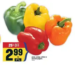 Marché Adonis green, orange, yellow or red field peppers offer